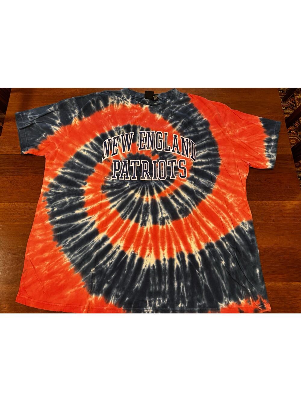 6XL NFL New England Patriots Tie Dye Red White Blue T Shirt Team Apparel